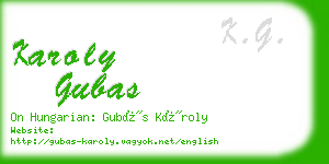 karoly gubas business card